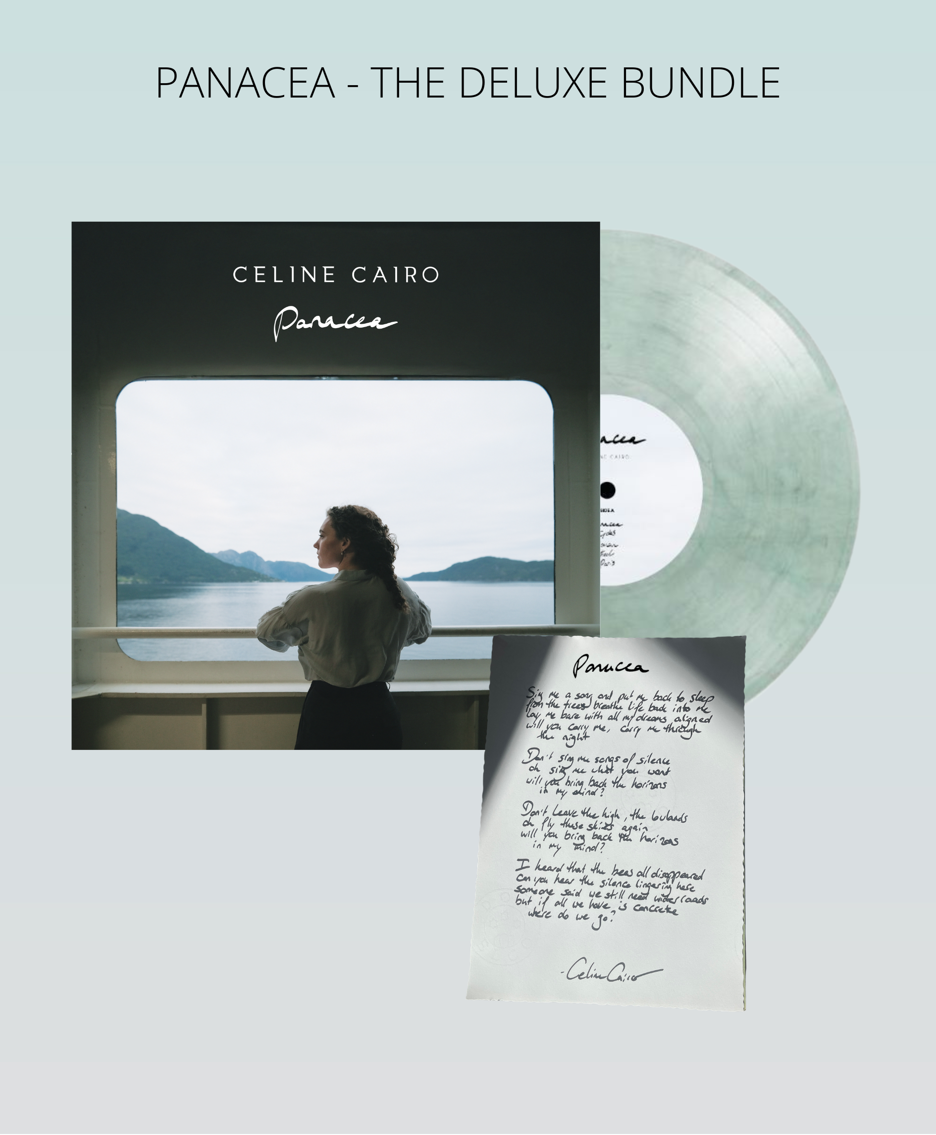 PANACEA Deluxe Bundle - Vinyl + Handwritten Lyric Sheet – CelineCairo