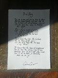 Handwritten Lyric Sheet