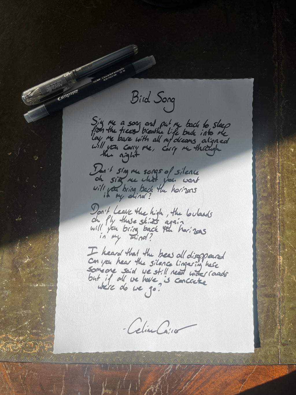 Handwritten Lyric Sheet - Choose your song