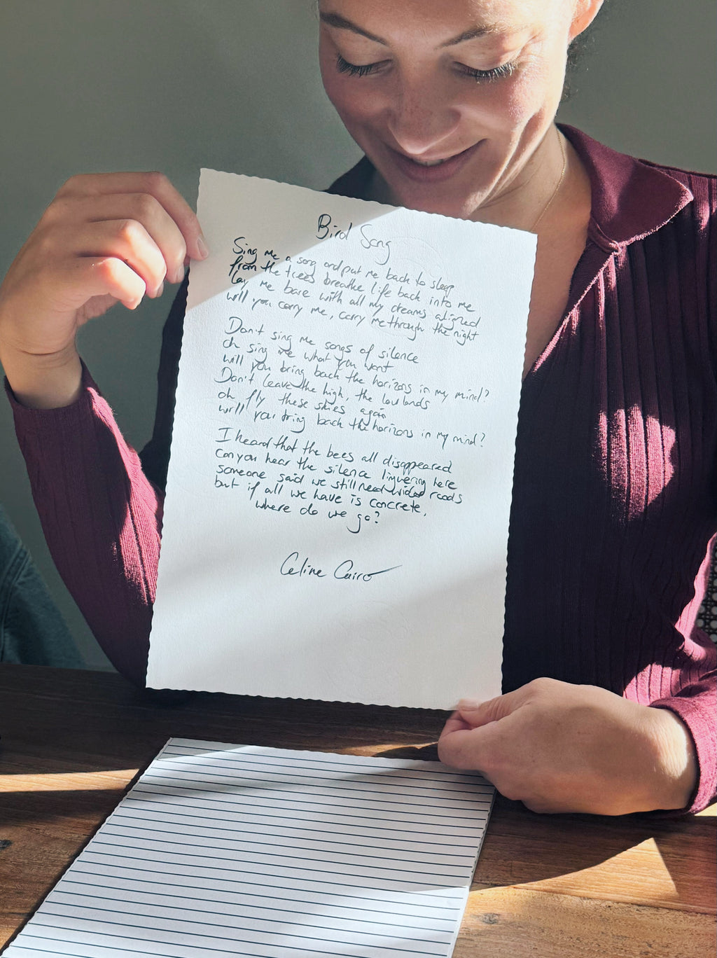 Handwritten Lyric Sheet - Choose your song